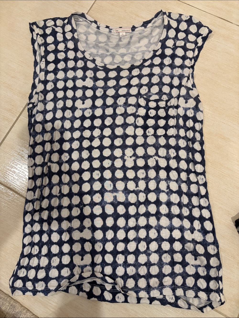 GAP Navy and White Polka Dot Tank